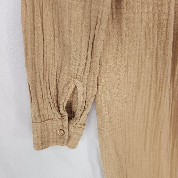 Star X Midi Shirt Dress Size Small Gauze Button Down Beachy Minimalist Boho USA - Picture 7 of 15